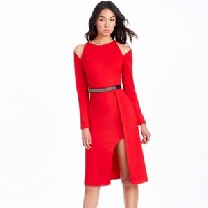 HALSTON HERITAGE Red Crepe Dress